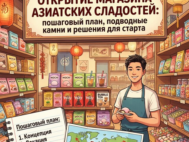 Открытие магазина азиатских сладостей: пошаговый план, подводные камни и решения для старта