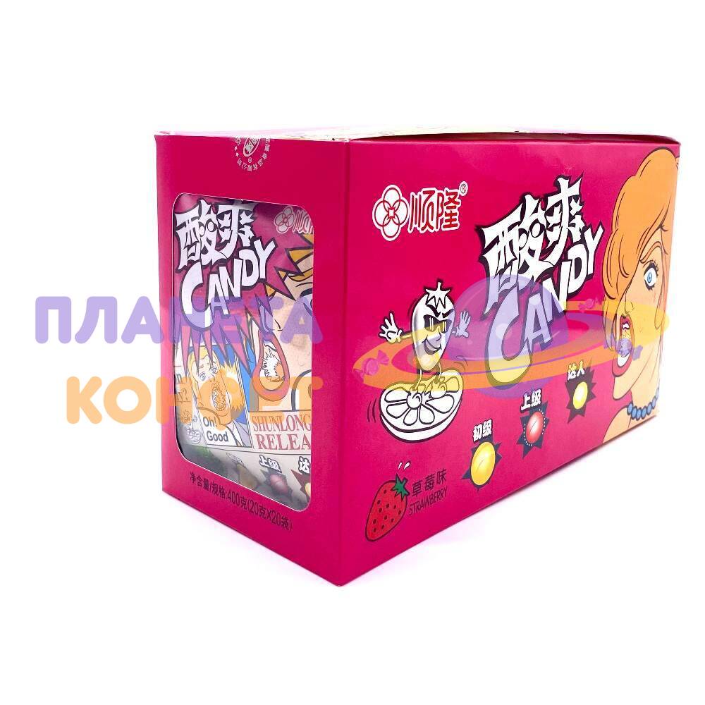 Конфеты кислые из Китая: Конфета карамель со вкусом клубники, бокс 400г ...