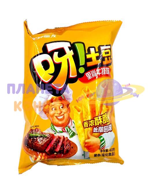 Чипсы из Азии: Картофельные чипсы "Ya Tudou" со вкусом говяжьей вырезки